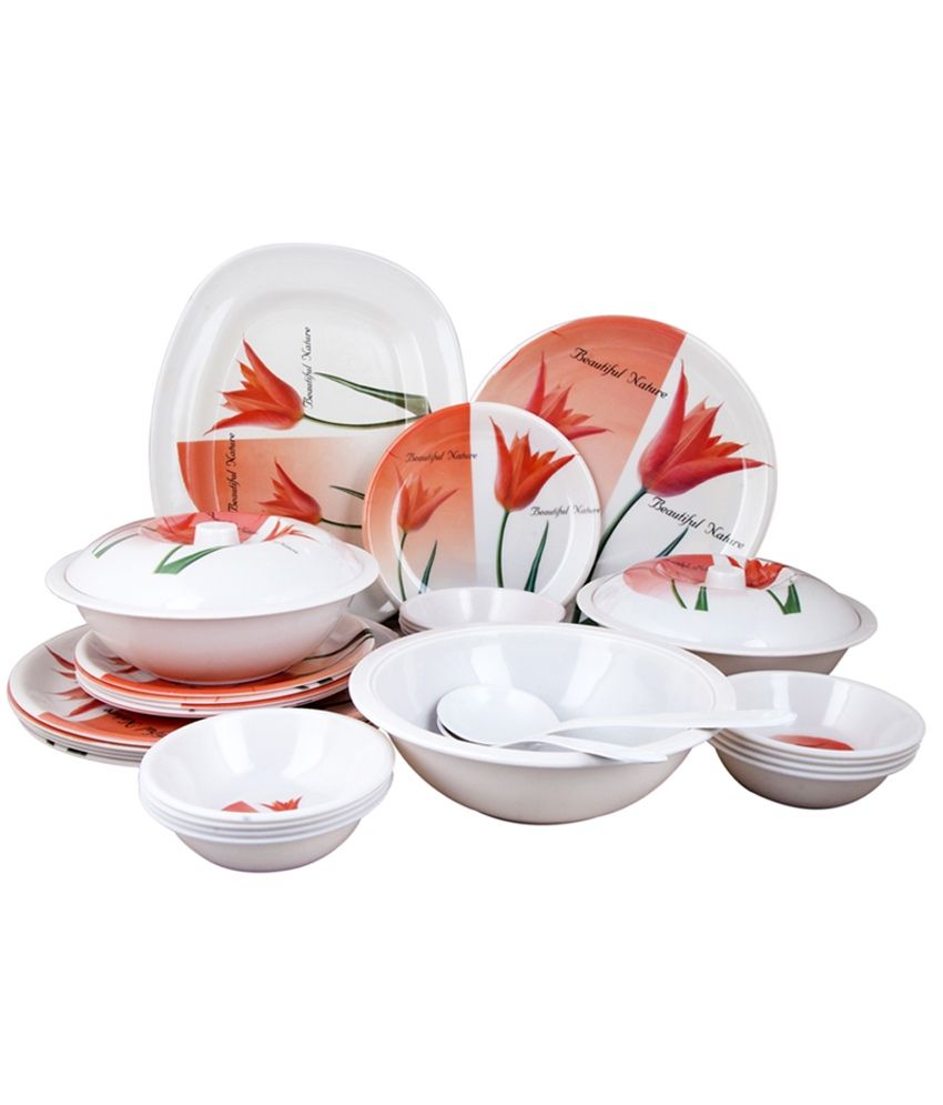 Birde Pretty Tulip Melamine Dinner Set- 32 Pcs: Buy Online at Best Price in India - Snapdeal