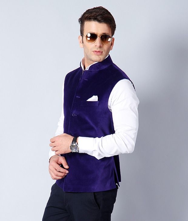 blue nehru jacket