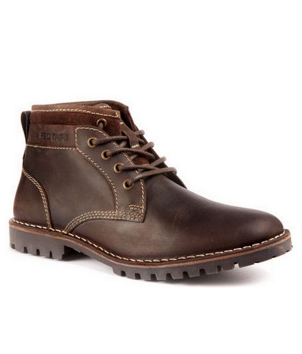 Red Tape Brown High Ankle Length Boots 
