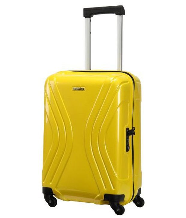 american tourister yellow trolley bag