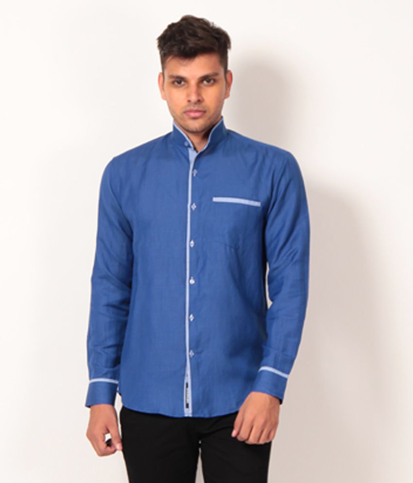 Bendiesel Chinese Collar Blue Clubwear Shirt - Buy Bendiesel Chinese ...