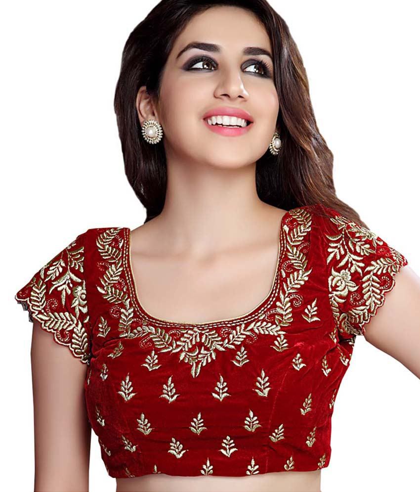 red colour designer blouse online