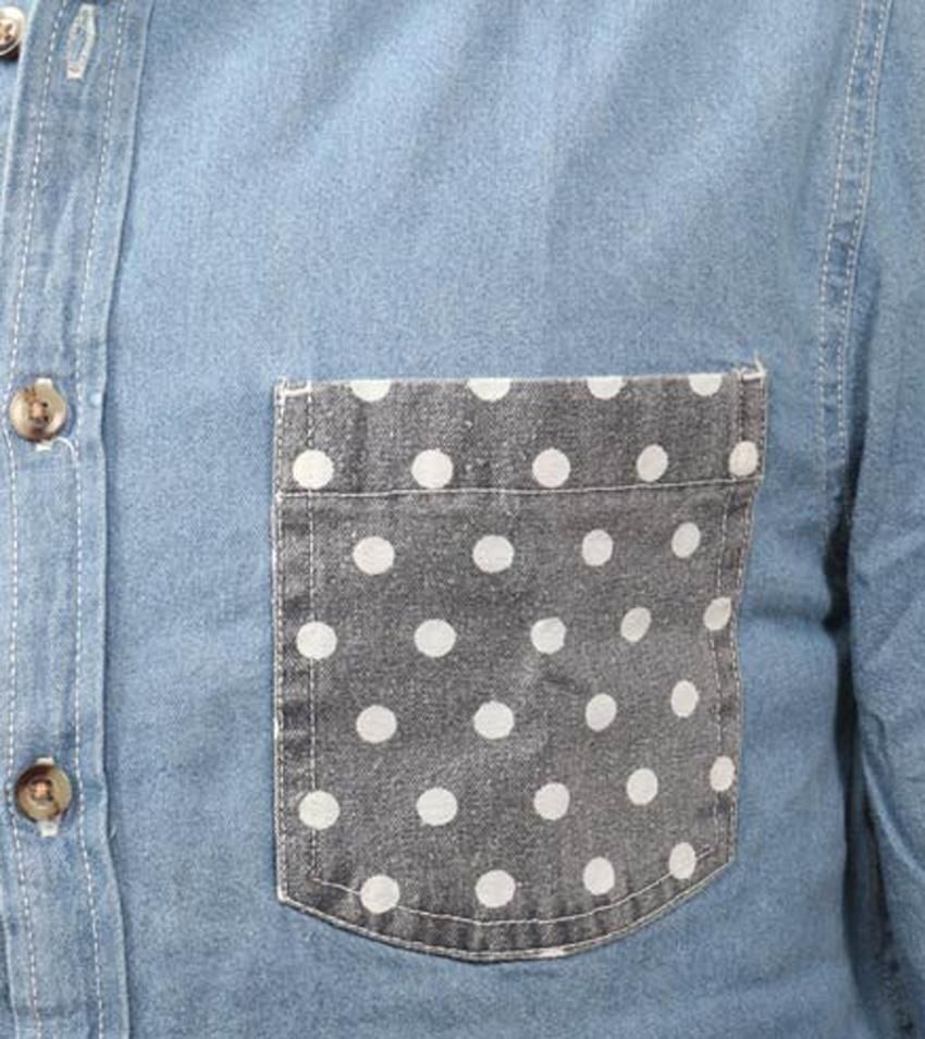 sky blue denim shirt