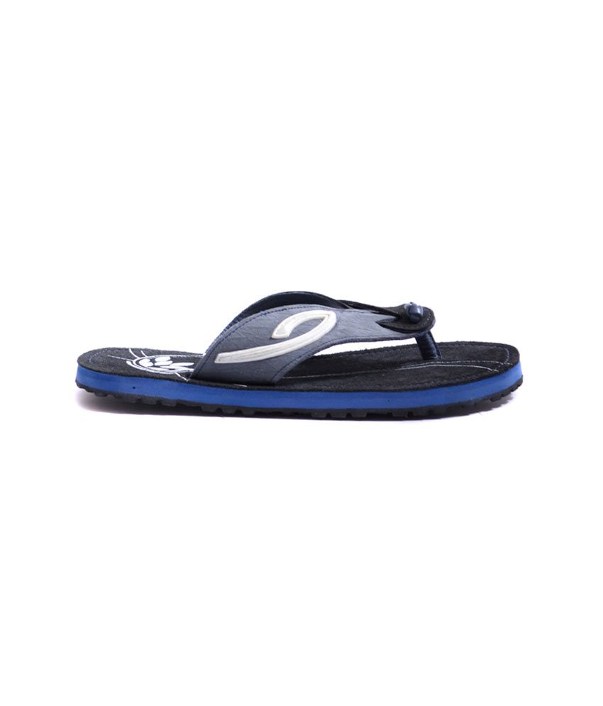 blue denim flip flops