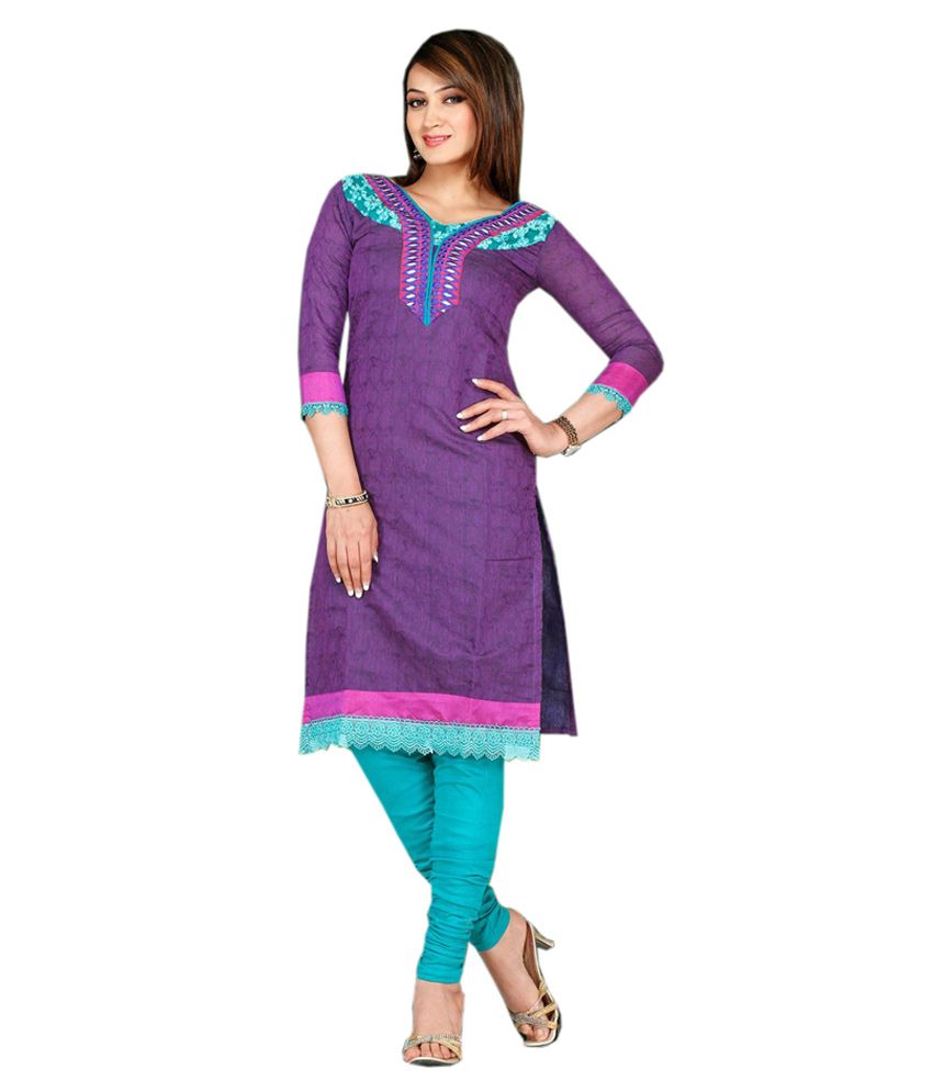 Arista Designer Purple Cotton Kurti 