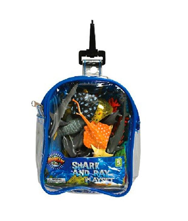 Rhode Island Novelty Shark and Stingray Playset In Clip Bag(Imported