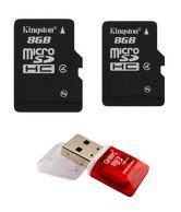 Kingston 8GB Micro SD Memory Card+Kingston 8GB Micro SD Memory Card+One Free Card Reader