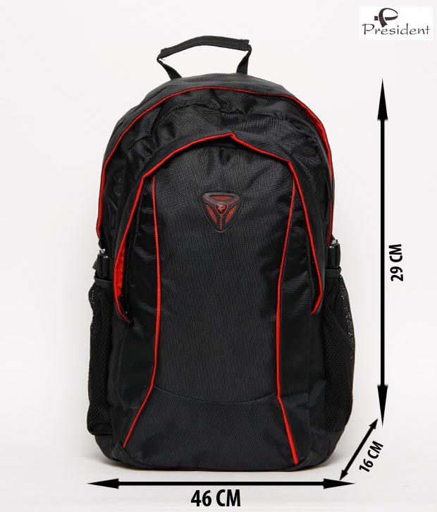 President Laptop 09 20 liters Red And Black Laptop Backpack