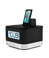 iHome Speaker System with Lightning Dock and USB Charge/Play for iPad/iPhone 5 with FM Alarm Clock Radio - iPL10 Black