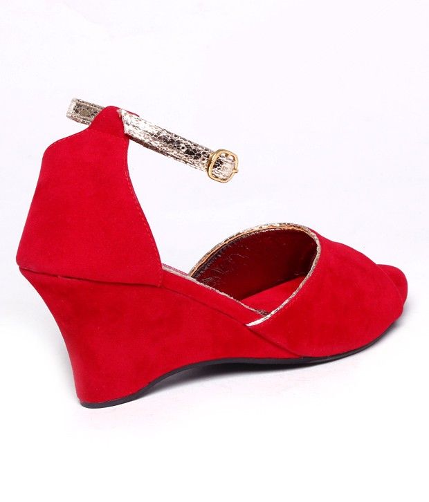 Butterfly Fab Red Wedge Heel Sandals Price In India Buy Butterfly Fab Red Wedge Heel Sandals 5141