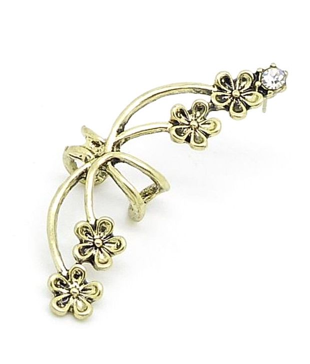 Cinderella Fashion Jewelry Elegant Studs & Floral Ear Cuff Combo - Buy ...