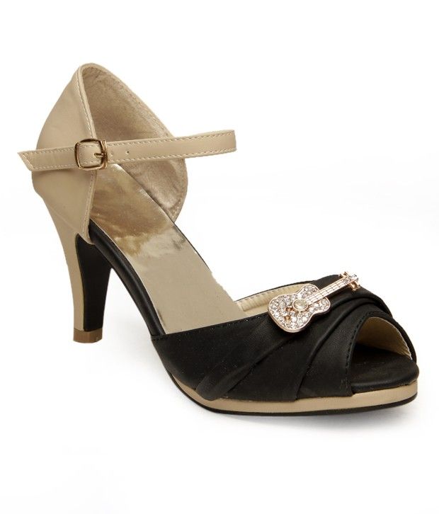 black pencil heel sandals