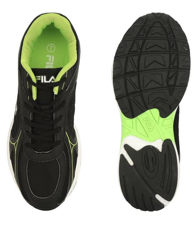 fila black and green shoes