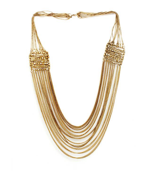 Pari Golden Multi String Necklace - Buy Pari Golden Multi String ...