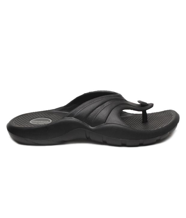 reebok sturdy black slippers
