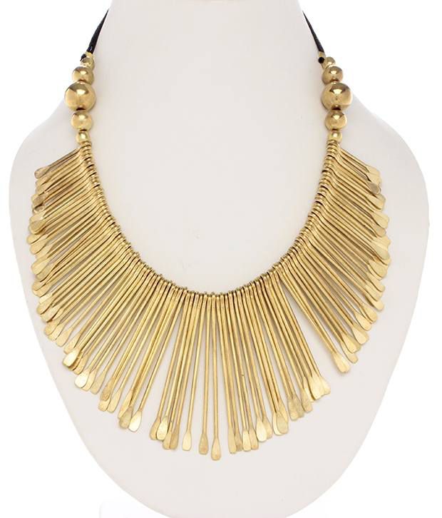 Cinderella Fashion Jewelry Spiky Golden Coloured Necklace and Set - Buy ...