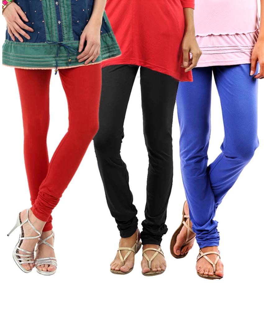 Espresso Cotton Churidar Leggings Combo Of 3 Price in India Buy