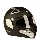 Steelbird - Full Face Helmet - SB-34 Zorro (Two Tone Matte Black with Silver) [Size : 60cms]