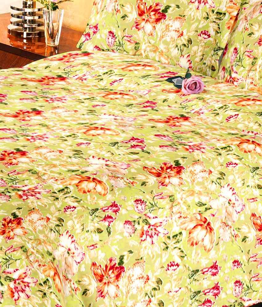 Uber Urban Gardenia Double Bedsheet With 2 Pillow Covers300 Thread