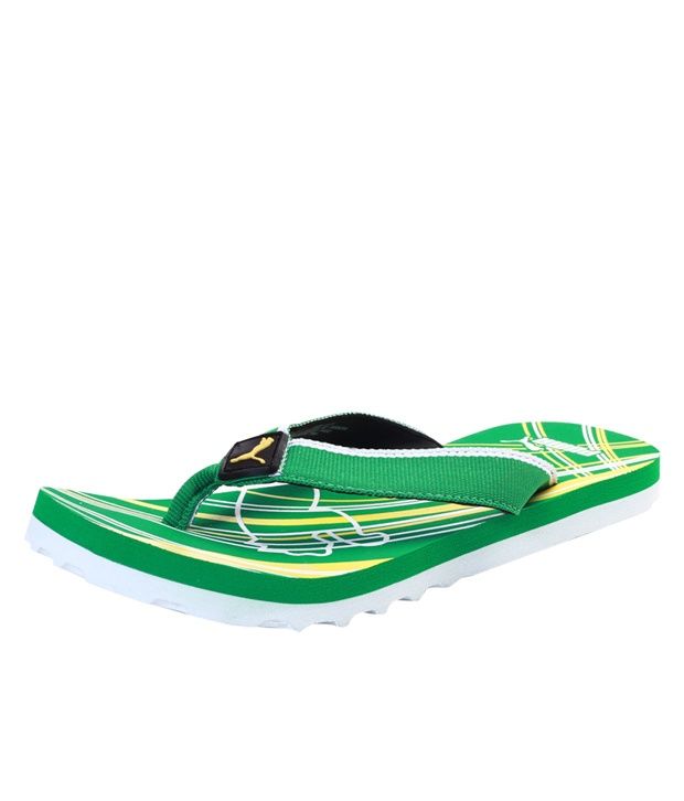 Puma Jazzy Lime Green Flip Flops For Kids Price in India- Buy Puma Jazzy Lime Green Flip Flops 