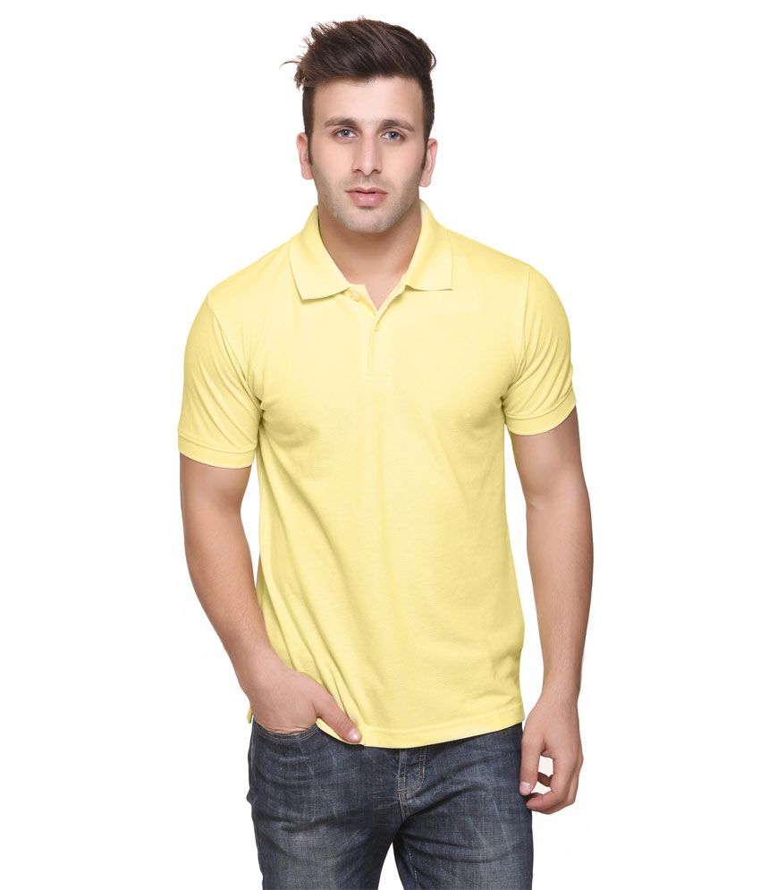 American Crew Polo Collar Cotton Mellow Yellow T-Shirt - Buy American ...