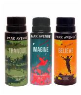 Park Avenue (Believe, Tranquil, Imagine) Men Deodorants Pack of 3 150ml each