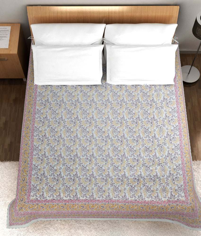 Ratan Jaipur Pink Traditional Cotton Bed Cover King Size Buy Ratan Jaipur Pink Traditional