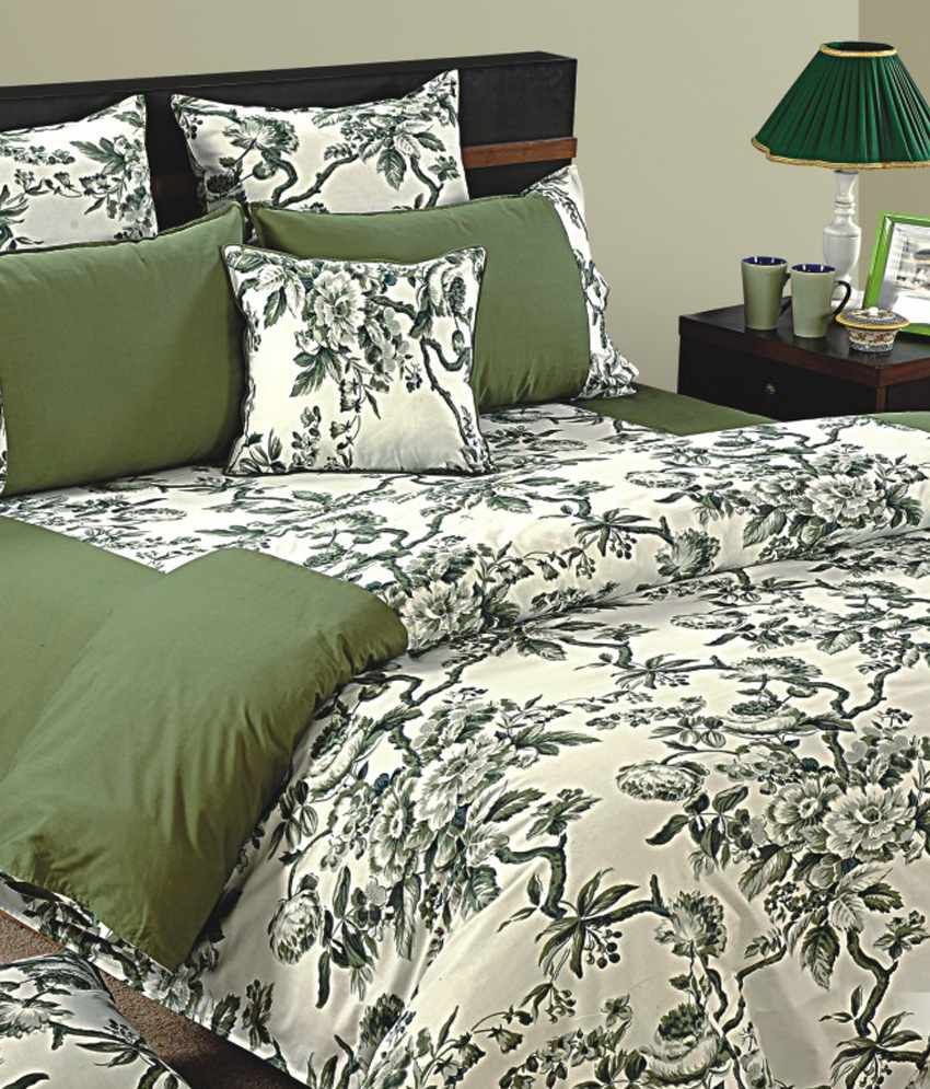 Swayam Shades Of Paradise Green Bedsheet & Pillow Cover