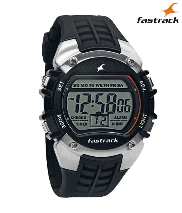 fastrack black digital watch