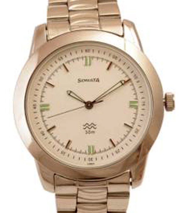 sonata white watch