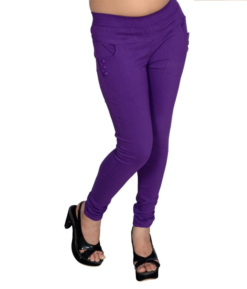 purple jeggings