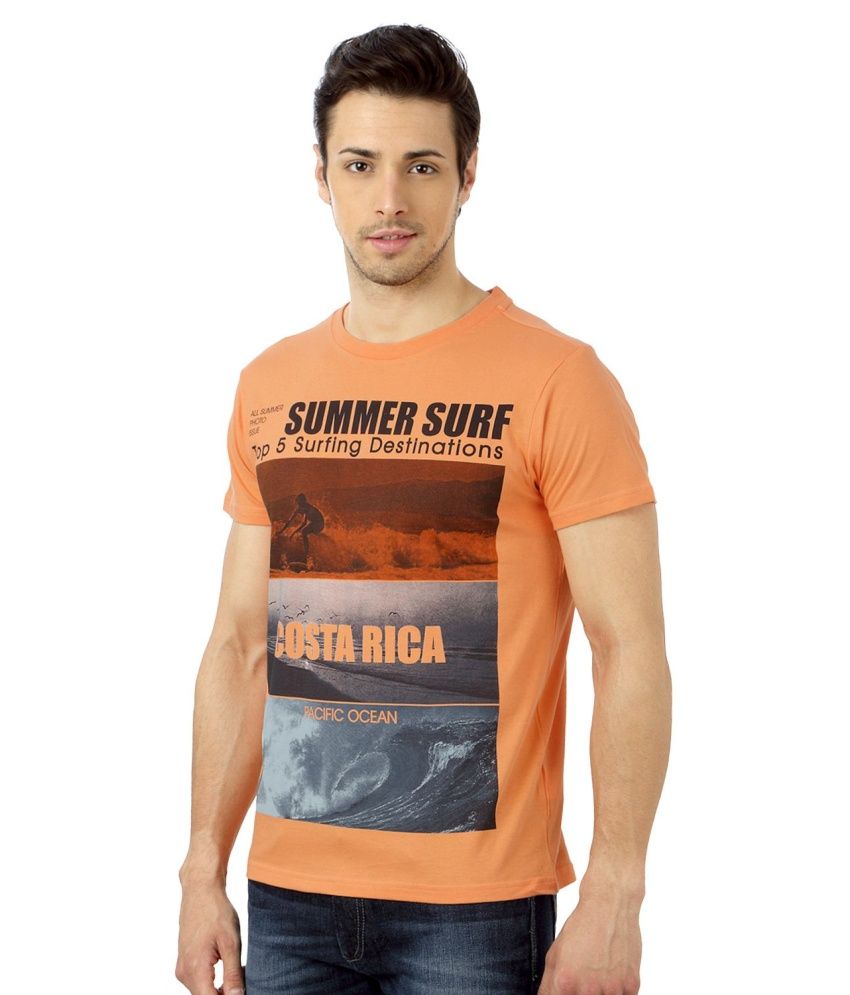 allen solly orange t shirt