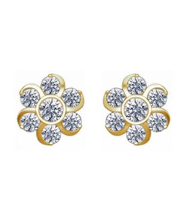 Avsar Gold Diamond Traditional Nakshatra Earrings With Free 3 Gm Avsar Gold Diamond Traditional Nakshatra Earrings With Free 3 Gm Silver Coin