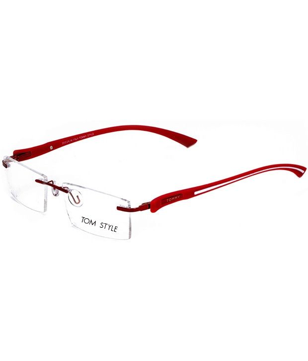 red colour frame specs