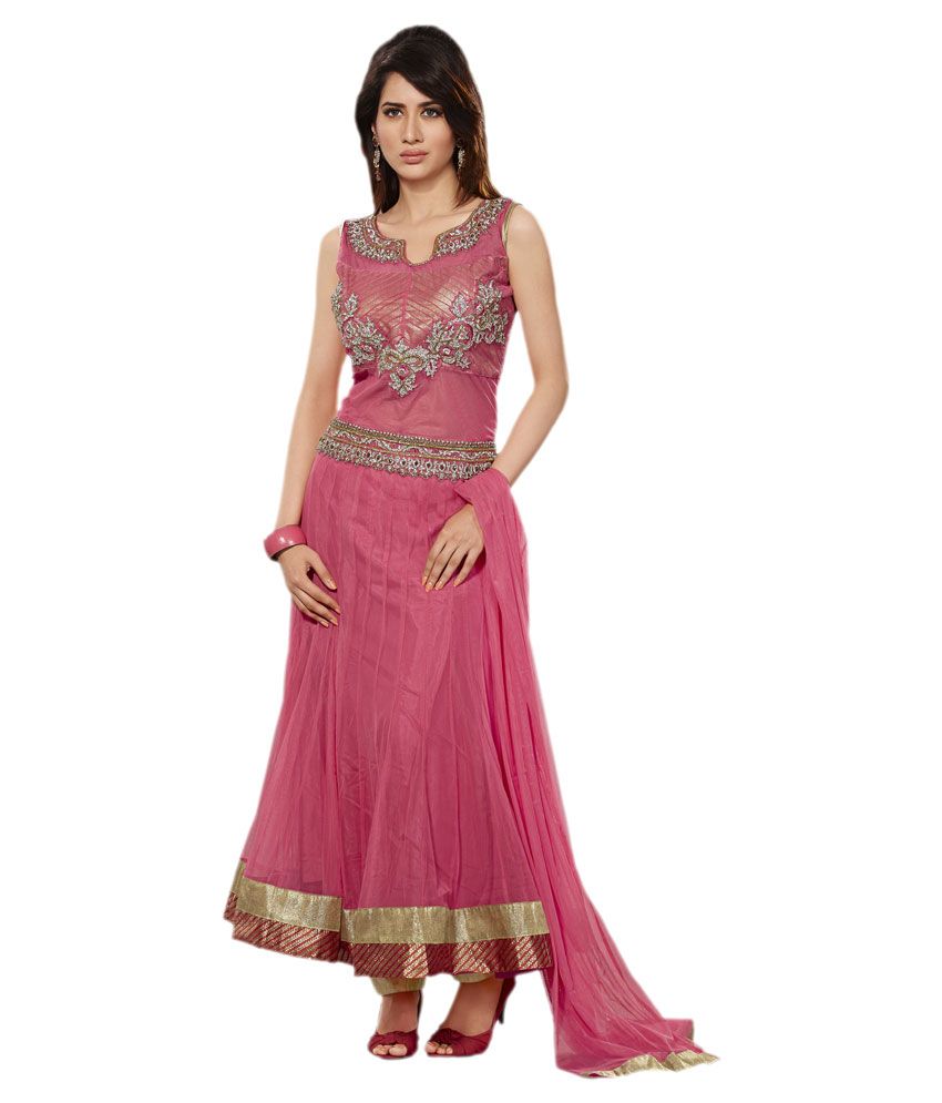 pink net maxi dress