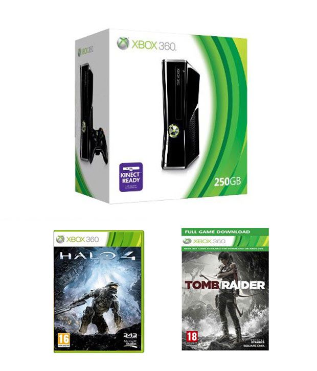 Buy Microsoft Xbox 360 (250GB) with Halo 4 & Tomb Raider ...