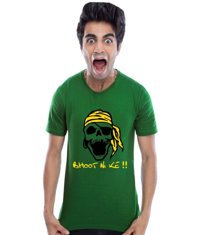 Bhoot Ni Ke Cotton Green T-Shirt - Buy 