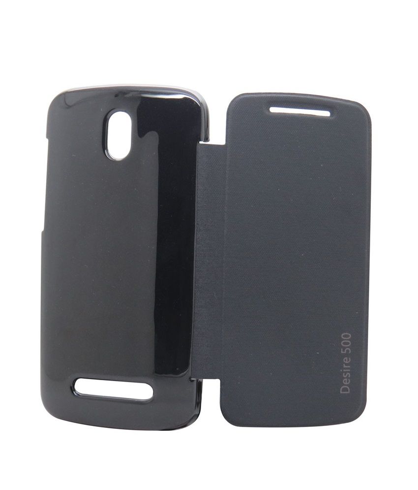 Brawnie Flip cover for HTC Desire 500 Black Flip Covers Online at Low