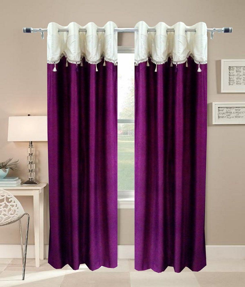     			Homefab India Designer Wine Curtain Solid