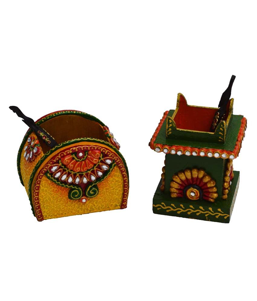     			eCraftIndia Set of Papier-Mache Pen Stands