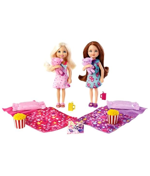 barbie colour reveal dolls slumber party fun