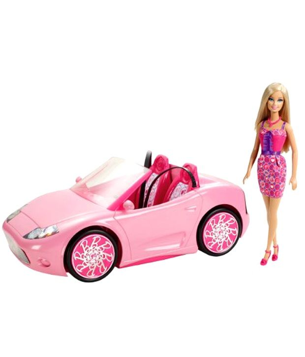 Mattel Barbie Glam Convertible And Doll Set (Imported) Fashion Dolls