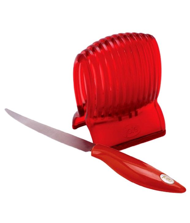 Joie Tomato Slicer & Knife Silver and Red Plastic Peelers & Slicers