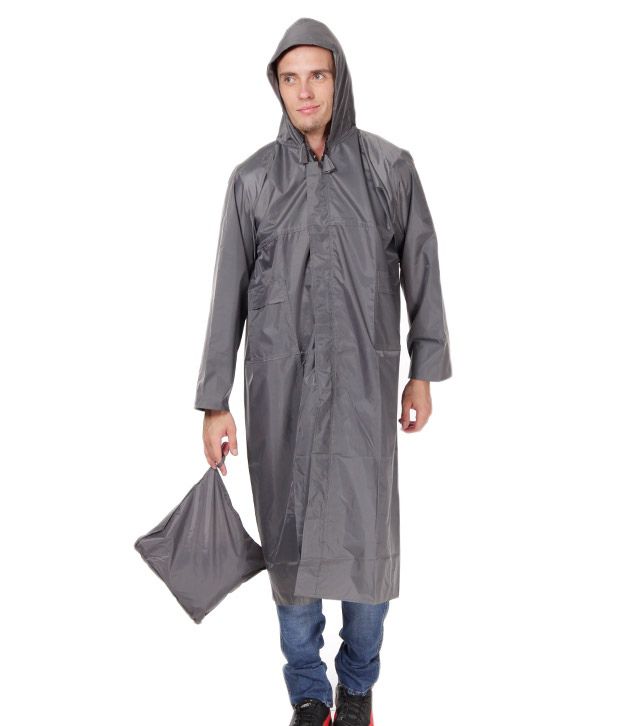 Civil Outfitters Gray Polyester 3 Fold Raincoat Men With Free Notebook ...
