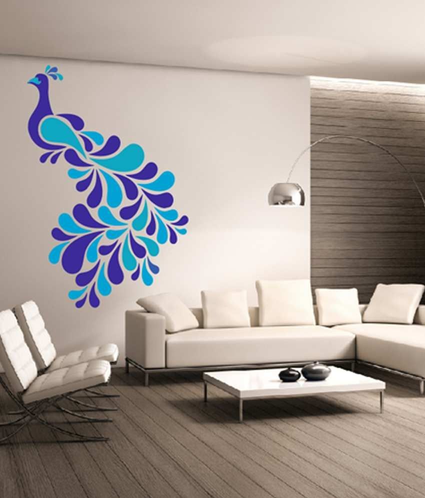 Dream On Walls Decal Colorful Peacock Wall Stickers 