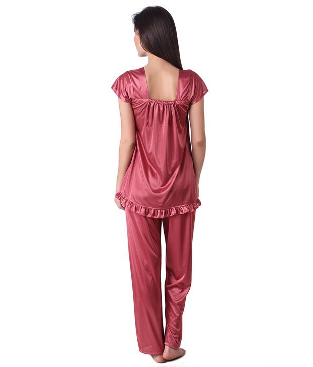 Buy Masha Pink Satin Nightsuit Sets Online At Best Prices In India Snapdeal 