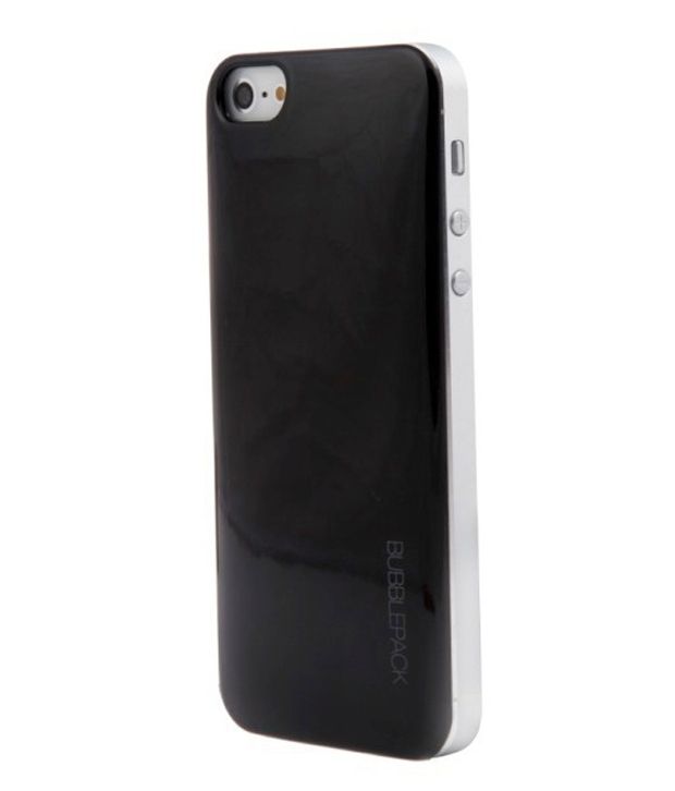 Bubble Pack Thin Plastic Back Case for iPhone 5 BLACK Plain Back