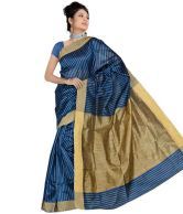 Pavecha's Blue and Beige Handcrafted Saree