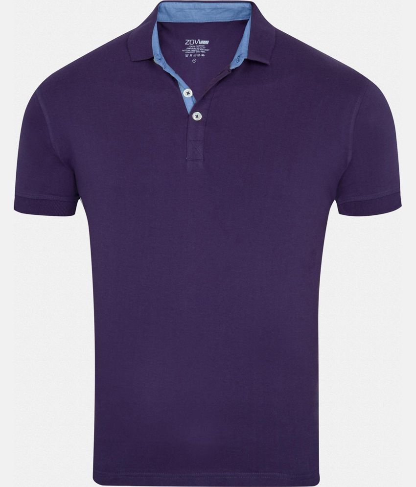 Zovi Purple Polo T-Shirt - Buy Zovi Purple Polo T-Shirt Online at Low ...