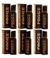 Fogg Black Collection Combo of 6 Premium Deodorants - 120 ml each / 800 sprays guaranteed